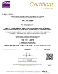 Certificat Iso 9001